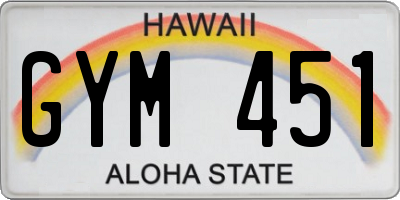 HI license plate GYM451