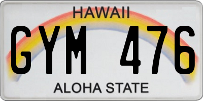 HI license plate GYM476