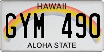 HI license plate GYM490