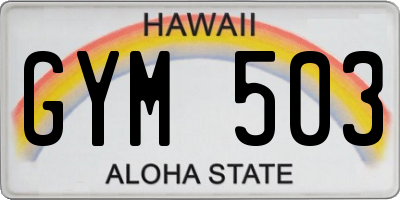 HI license plate GYM503