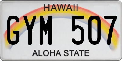 HI license plate GYM507