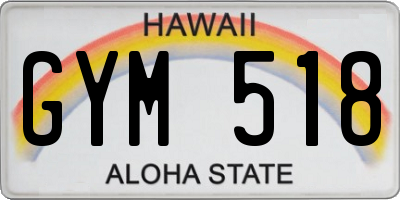 HI license plate GYM518