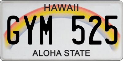 HI license plate GYM525