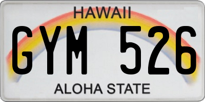 HI license plate GYM526