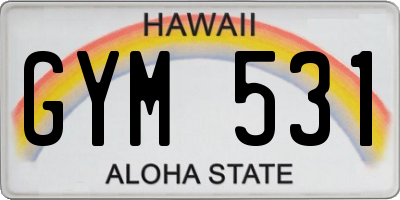 HI license plate GYM531