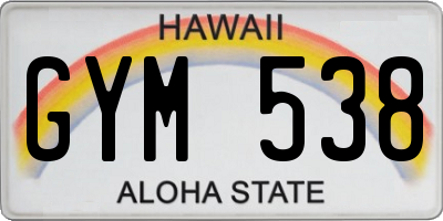 HI license plate GYM538