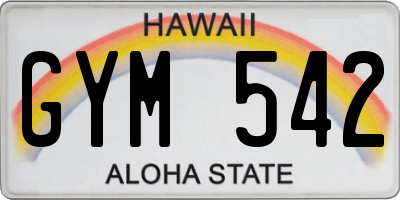 HI license plate GYM542
