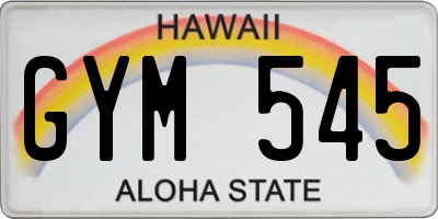 HI license plate GYM545