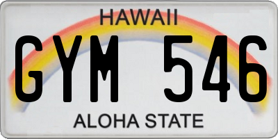 HI license plate GYM546
