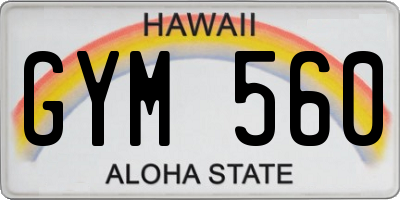 HI license plate GYM560