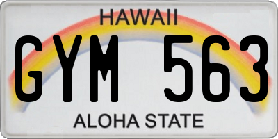 HI license plate GYM563