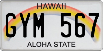 HI license plate GYM567