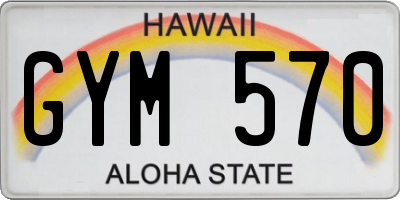 HI license plate GYM570