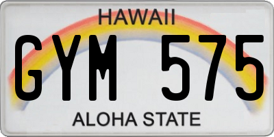 HI license plate GYM575