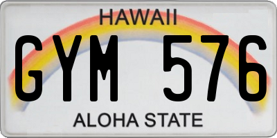 HI license plate GYM576