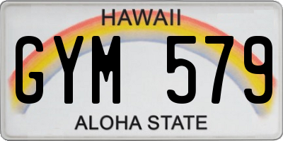 HI license plate GYM579