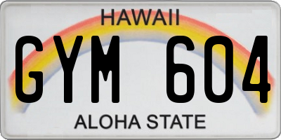 HI license plate GYM604