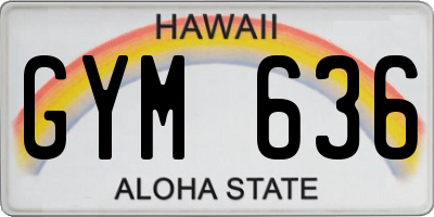 HI license plate GYM636