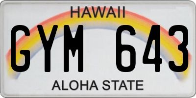 HI license plate GYM643