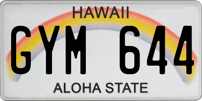 HI license plate GYM644