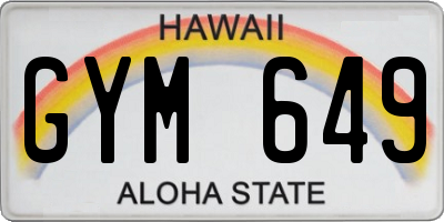 HI license plate GYM649