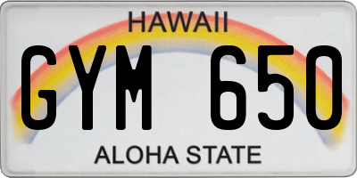 HI license plate GYM650