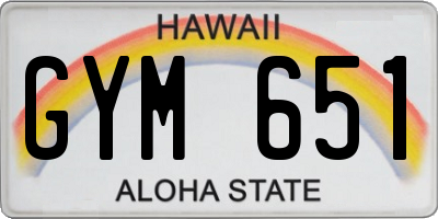 HI license plate GYM651