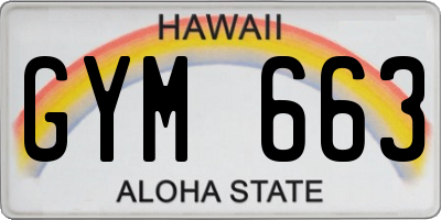 HI license plate GYM663