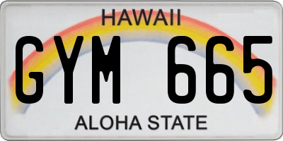 HI license plate GYM665