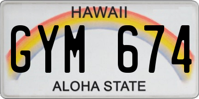 HI license plate GYM674
