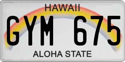 HI license plate GYM675