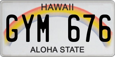 HI license plate GYM676