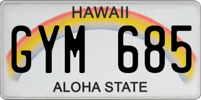 HI license plate GYM685