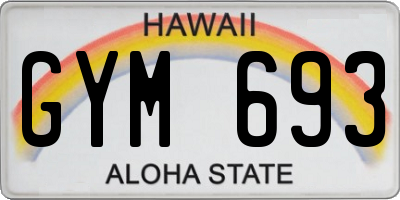 HI license plate GYM693