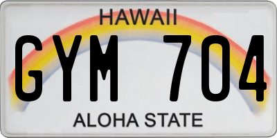 HI license plate GYM704