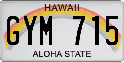 HI license plate GYM715