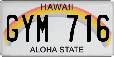 HI license plate GYM716