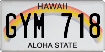 HI license plate GYM718