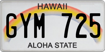 HI license plate GYM725