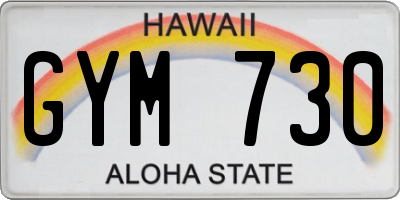 HI license plate GYM730