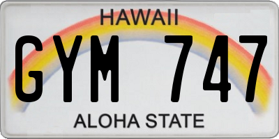HI license plate GYM747