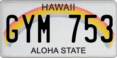 HI license plate GYM753
