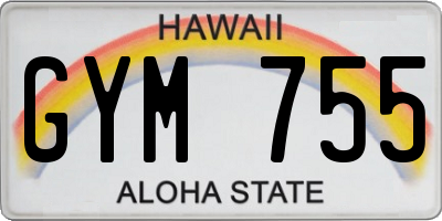 HI license plate GYM755