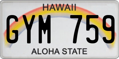 HI license plate GYM759
