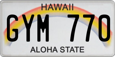 HI license plate GYM770