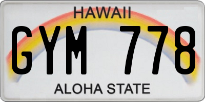 HI license plate GYM778