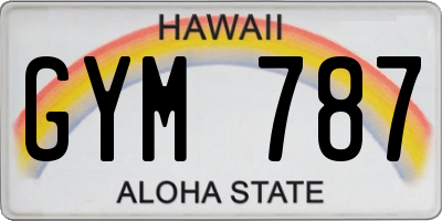 HI license plate GYM787