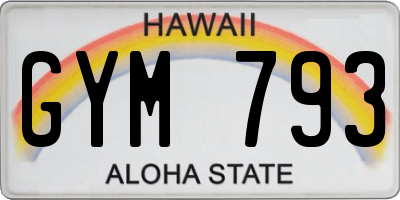 HI license plate GYM793
