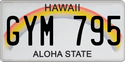 HI license plate GYM795