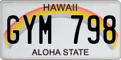 HI license plate GYM798